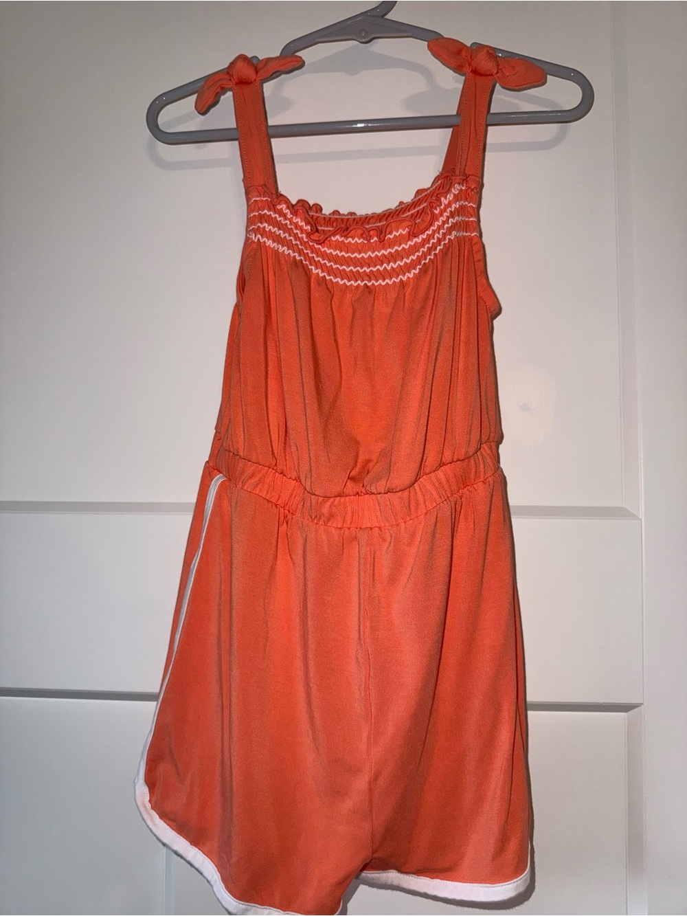 Little Sleepies coral Tie-Shoulder Casual romper 3T